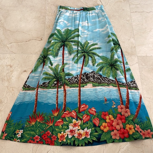 PALM TREES/FLORAL LONG SKIRT - Picture 4 of 7